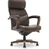 Office Chairs*La-Z-Boy Greyson Ergonomic Bonded Leather Swivel Executive Chair, Brown (CHR10086C)