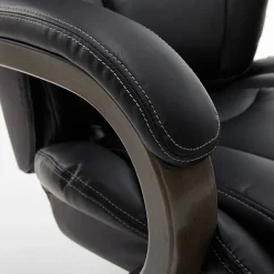 Office Chairs*La-Z-Boy Harnett Ergonomic Faux Leather Swivel Executive Chair, Black (46253A)