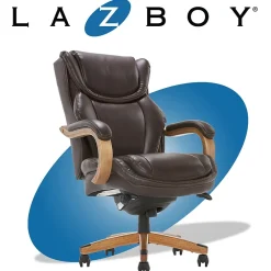 Ergonomic Chairs*La-Z-Boy Harnett Ergonomic Faux Leather Swivel Executive Chair, Coffee (46253B)