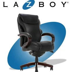 Office Chairs*La-Z-Boy Hyland Ergonomic Bonded Leather Swivel Executive Chair, Black (45779A)