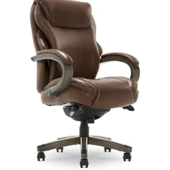 Office Chairs*La-Z-Boy Hyland Ergonomic Faux Leather Swivel Executive Chair, Brown (CHR10044C)