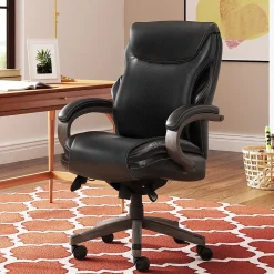 Office Chairs*La-Z-Boy Hyland Ergonomic Faux Leather Swivel Executive Chair, Black (CHR10044B)