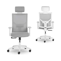 Ergonomic Chairs*La-Z-Boy Joel Ergonomic Mesh Swivel Executive Chair, Gray/White (60065) Gray Fabric