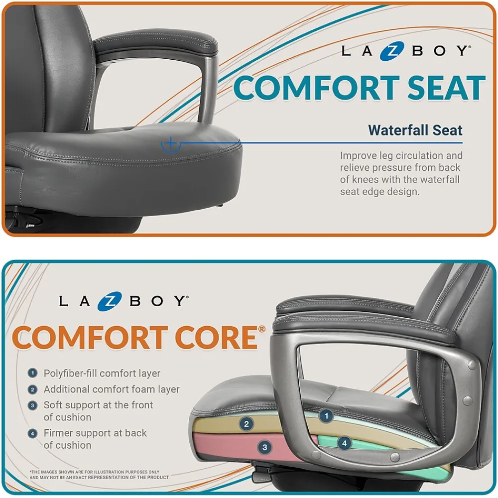 Ergonomic Chairs*La-Z-Boy Leather Executive Chair, (51446) Gray