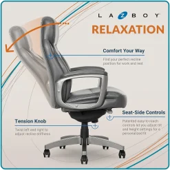 Ergonomic Chairs*La-Z-Boy Leather Executive Chair, (51446) Gray