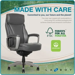 Ergonomic Chairs*La-Z-Boy Leather Executive Chair, (51446) Gray