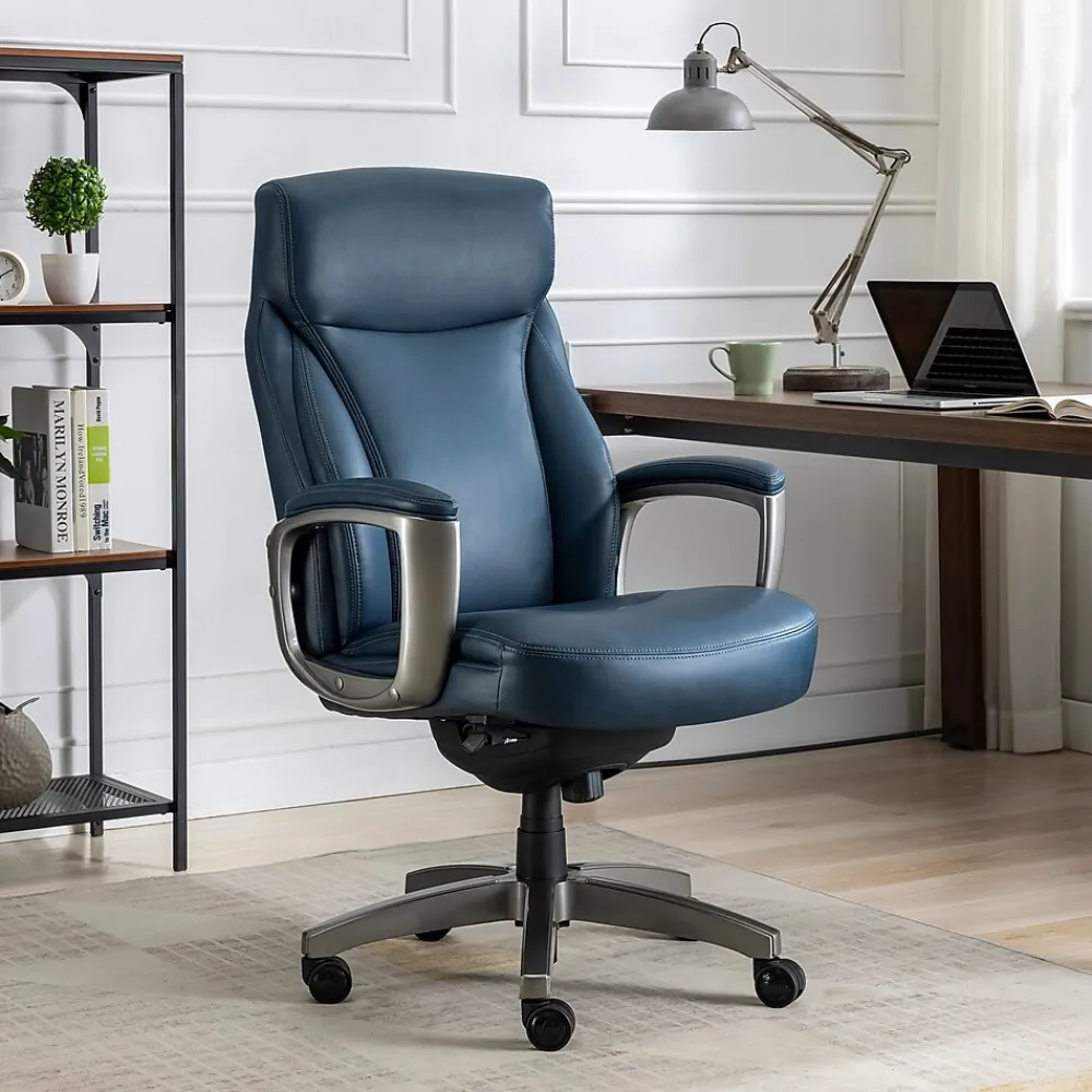 Ergonomic Chairs*La-Z-Boy Leather Executive Chair, (51447) Blue