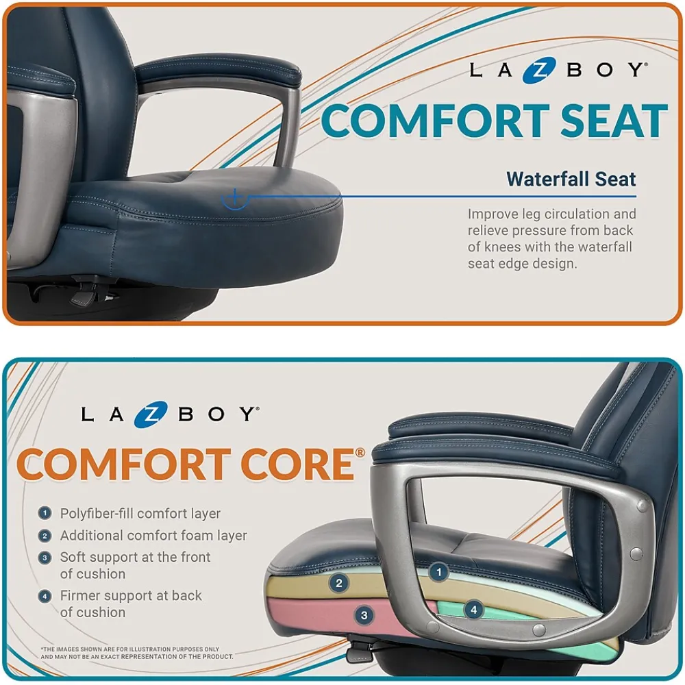 Ergonomic Chairs*La-Z-Boy Leather Executive Chair, (51447) Blue