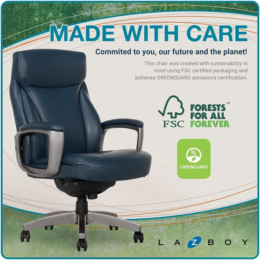 Ergonomic Chairs*La-Z-Boy Leather Executive Chair, (51447) Blue