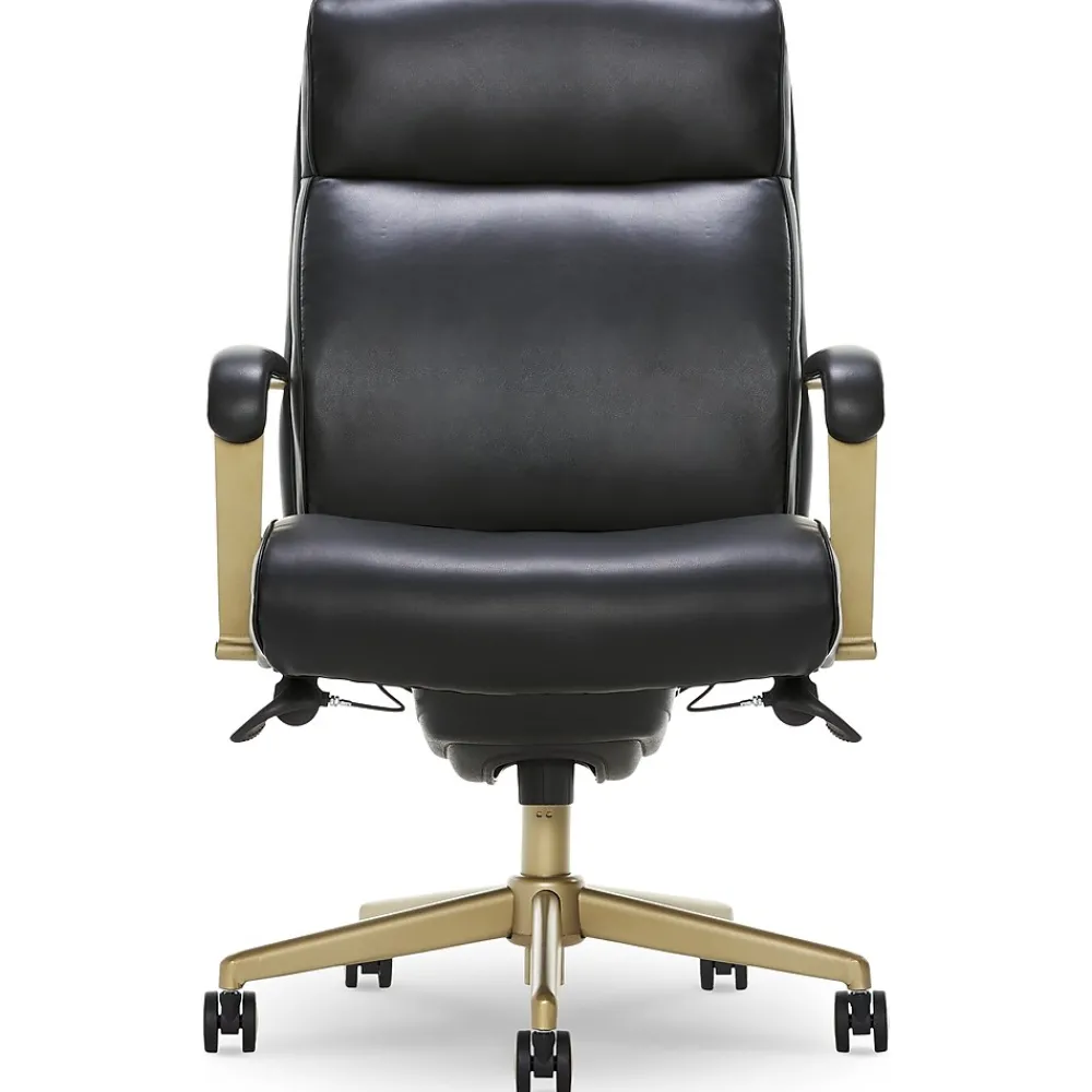 Office Chairs*La-Z-Boy Melrose Ergonomic Bonded Leather Swivel Executive Chair, Black (CHR10084A)