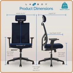 Office Chairs*La-Z-Boy Mesh Swivel Executive Chair, Navy (51489-NVY)