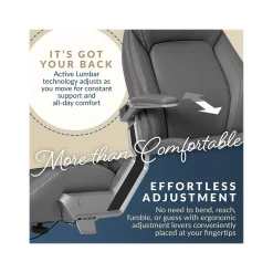Ergonomic Chairs*La-Z-Boy Meyer Ergonomic Bonded Leather Swivel Executive Chair, (60082-GRY) Gray