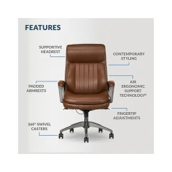 Ergonomic Chairs*La-Z-Boy Nova Ergonomic Polyurethane Swivel Executive Chair, (52372-CBRN) Cognac