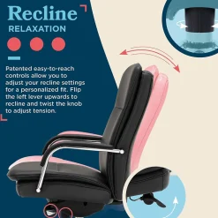 Office Chairs*La-Z-Boy Opus Ergonomic Bonded Leather Swivel Executive Chair, Black and Chrome (CCHR10015D)