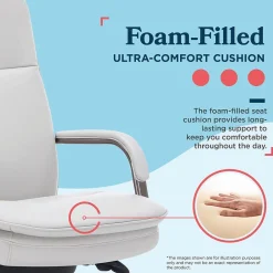 Office Chairs*La-Z-Boy Opus Ergonomic Bonded Leather Swivel Executive Chair, Gray and Graphite (CCHR10015B)