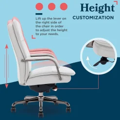 Office Chairs*La-Z-Boy Opus Ergonomic Bonded Leather Swivel Executive Chair, Gray and Graphite (CCHR10015B)
