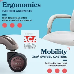 Office Chairs*La-Z-Boy Sonata Ergonomic Bonded Leather Swivel Executive Chair, Gray and Graphite (CCHR10014B)