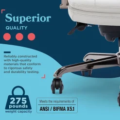 Office Chairs*La-Z-Boy Sonata Ergonomic Bonded Leather Swivel Executive Chair, Gray and Graphite (CCHR10014B)