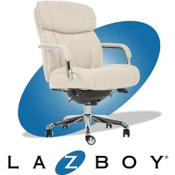 Office Chairs*La-Z-Boy Sutherland Ergonomic Faux Leather Swivel Computer and Desk Chair, (CHR10048C) Ivory