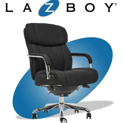 Ergonomic Chairs*La-Z-Boy Sutherland Ergonomic Faux Leather Swivel Computer and Desk Chair, (CHR10048A) Black