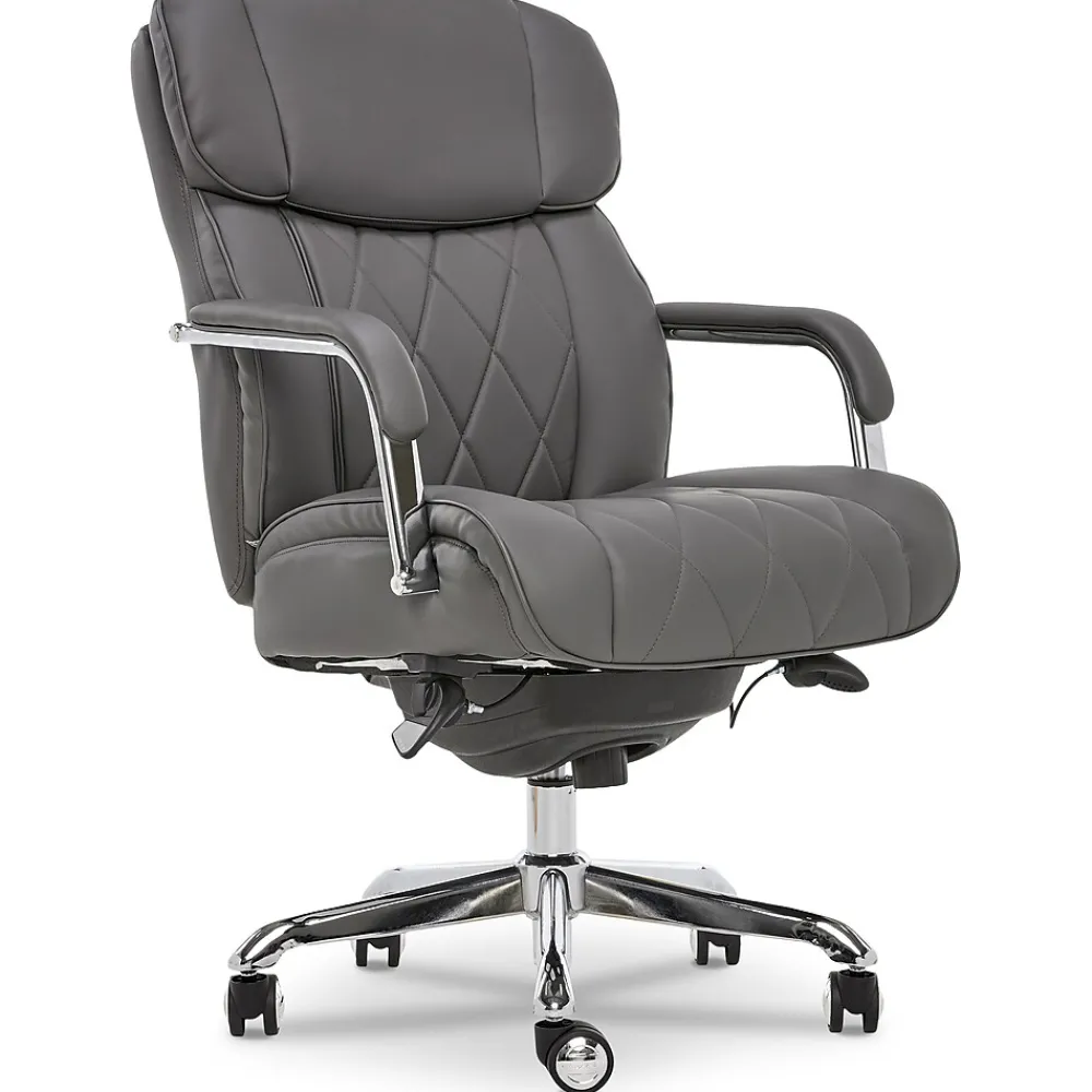 Ergonomic Chairs*La-Z-Boy Sutherland Ergonomic Faux Leather Swivel Computer and Desk Chair, (CHR10048B) Gray