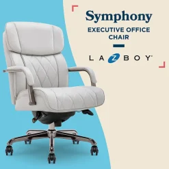 Office Chairs*La-Z-Boy Symphony Ergonomic Bonded Leather Swivel Executive Chair, Gray and Graphite (CCHR10013B)