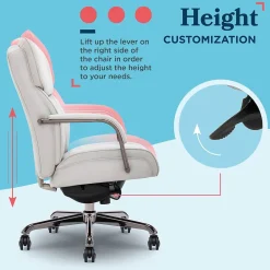 Office Chairs*La-Z-Boy Symphony Ergonomic Bonded Leather Swivel Executive Chair, Gray and Graphite (CCHR10013B)
