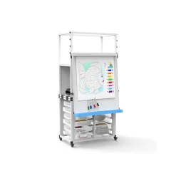 Dry Erase*Luxor Dry-Erase Mobile Modular Teacher Whiteboard with Storage, Steel Frame, 36