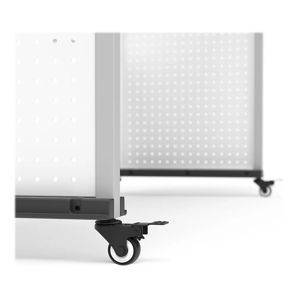 Standing Desks*Luxor 32"-38"H Adjustable Standing Modular Teacher Desk, White/Gray (DTTB002)