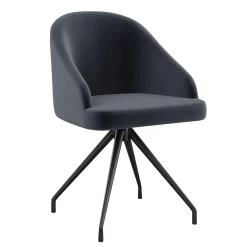 Office Chairs*Martha Stewart Sora Fabric Swivel Stationary Office Chair, Gray/Oil Rubbed Bronze (CH222119GYBK)