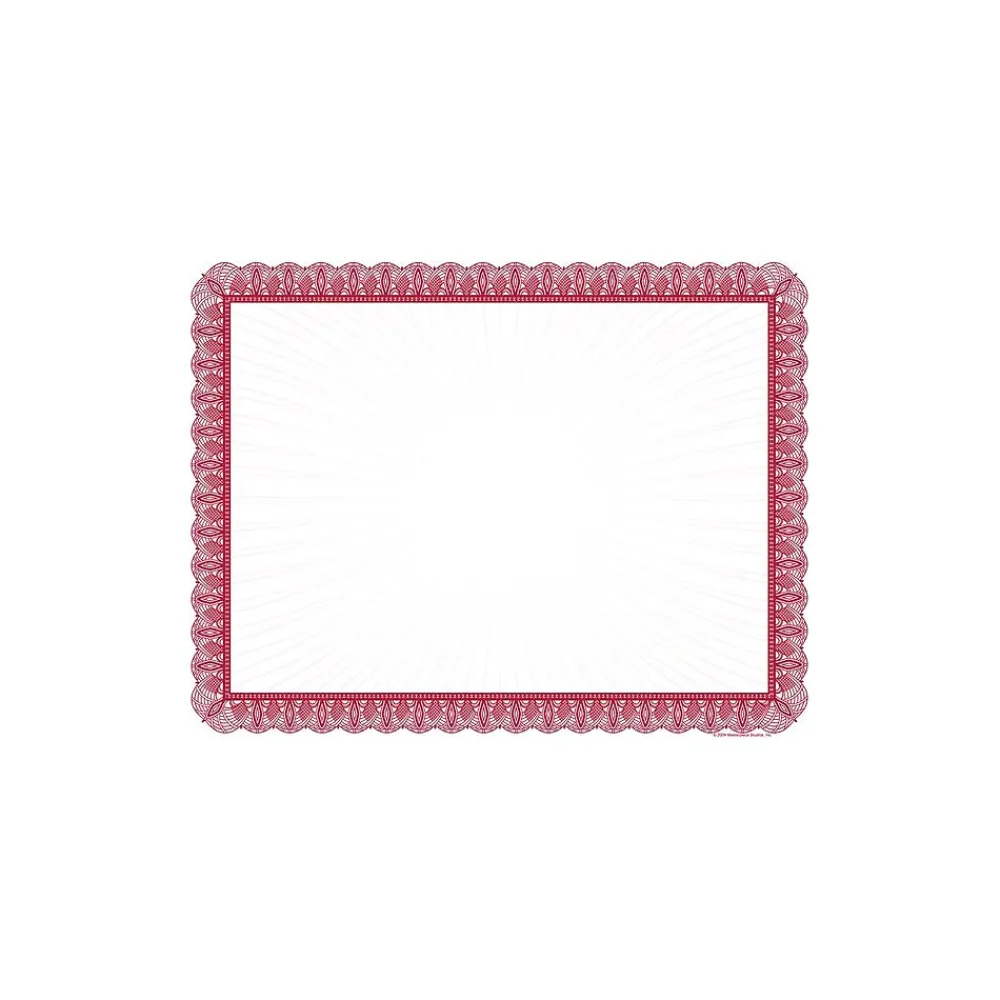 Awards & Certificates*Masterpiece Studios Certificates, 8.5" x 11", Red/White, 100/Pack (961034S)
