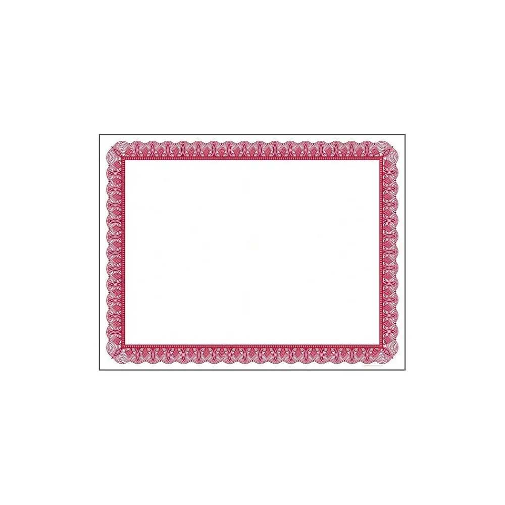 Awards & Certificates*Masterpiece Studios Certificates, 8.5" x 11", Red/White, 100/Pack (961034S)