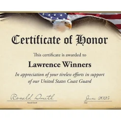 Awards & Certificates*Masterpiece Studios Great Papers!® Flying Eagle with Gold Foil Certificate, 8.5