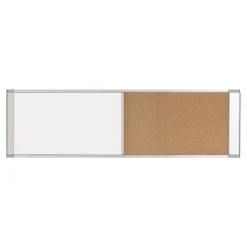 Dry Erase*MasterVision Cork & Dry Erase Combo Dry-Erase & Bulletin Board, Silver Frame, 3' x 1.5' (XA10003700)