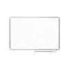 Dry Erase*MasterVision ® Magnetic 1 x 2 Grid Planner 36 x 48, Aluminum with Kit