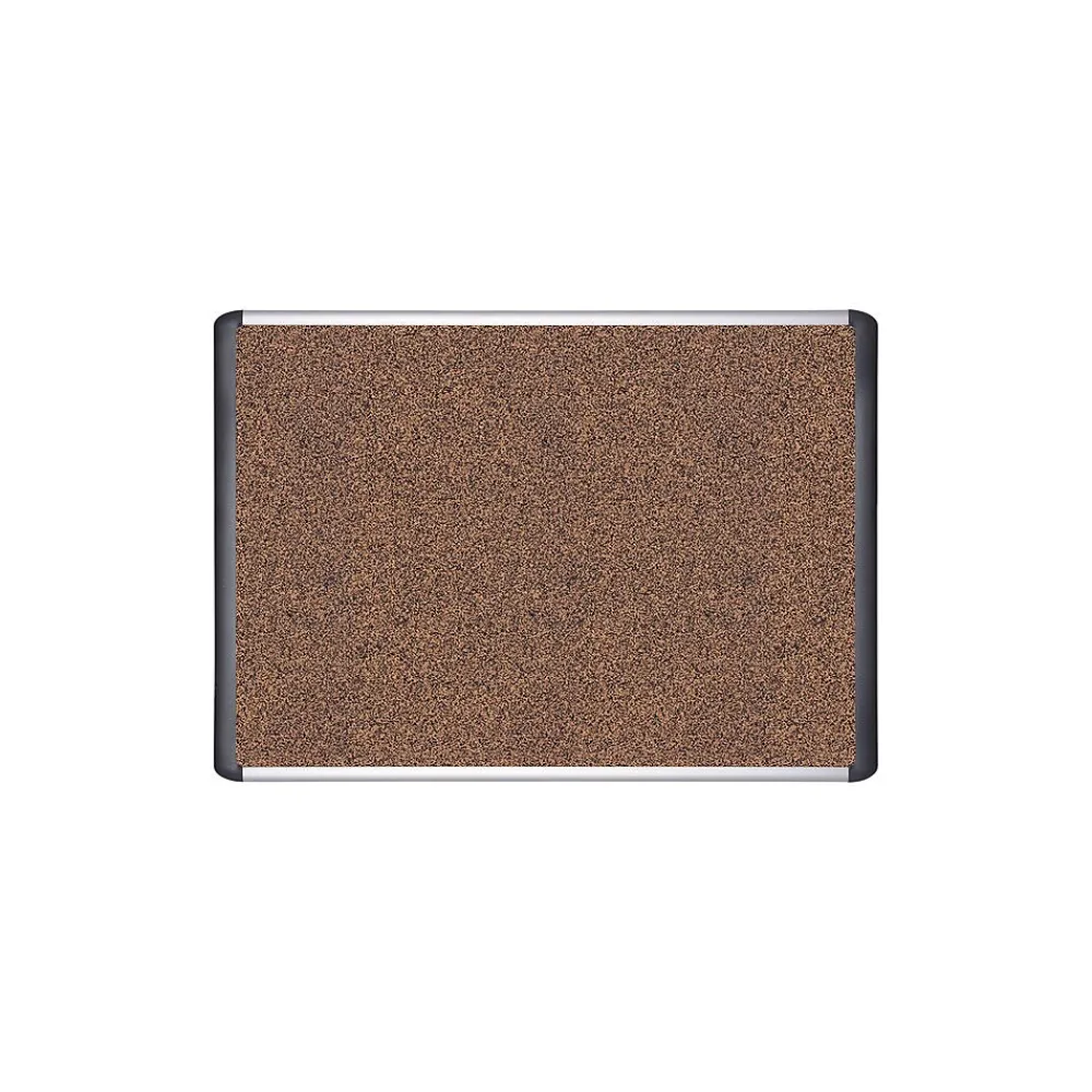 Bulletin*MasterVision ® Tech Cork Board, 36" x 48", Silver and Black Frame (BVCMVI050501)