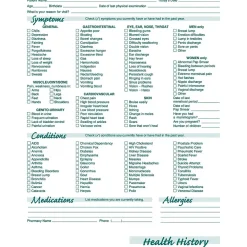 Medical Forms*Medical Arts Press ® Health History Patient Care Form, Green FormFamily™