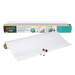 Dry Erase*Mind Reader Adhesive Dry-Erase Whiteboard Roll with Dry Erase Markers, 24" x 10' (DWBER-WHT)