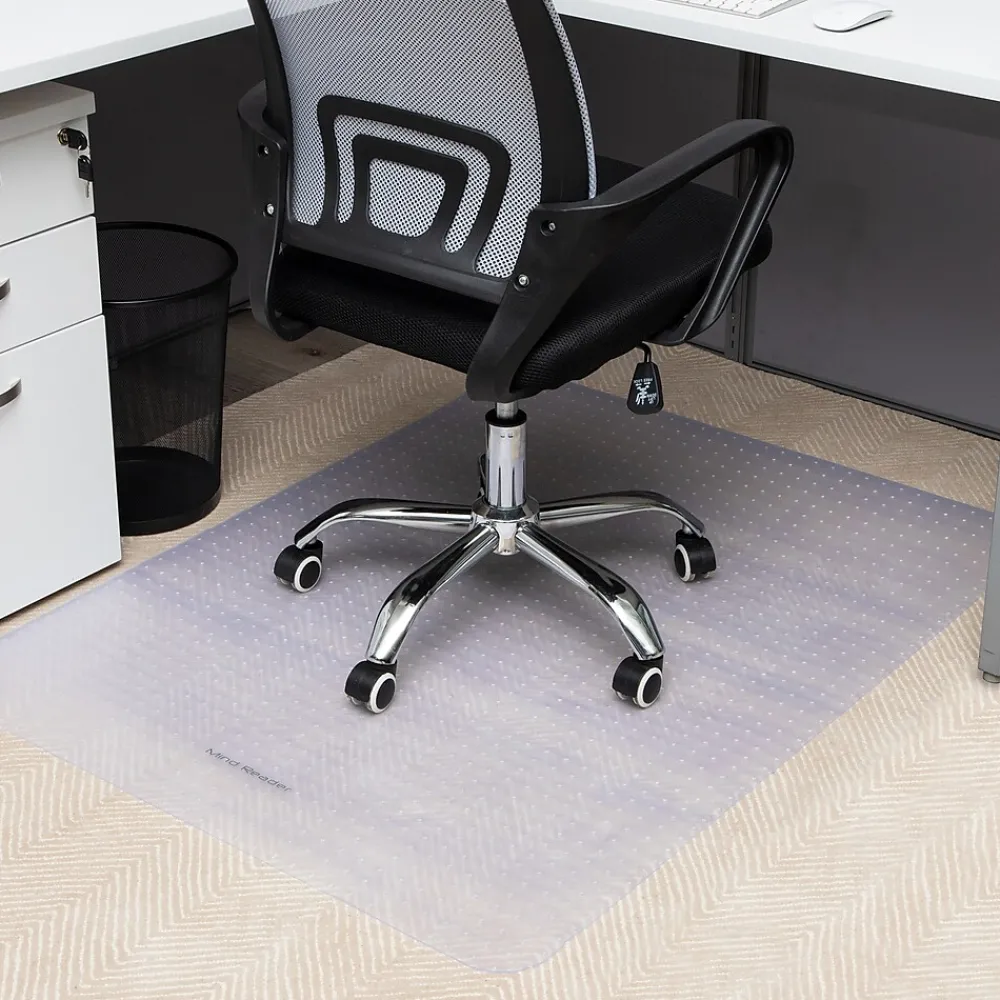 Chair Mats*Mind Reader Carpet Chair Mat, 35" x 47'', Low-Pile, Clear (OFFCREC-CLR)