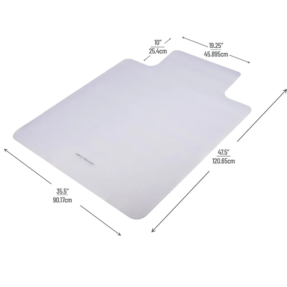 Chair Mats*Mind Reader Carpet Chair Mat with Lip, 36" x 48'', Low-Pile, Clear, Set of 2 (2OFFCMAT-CLR)