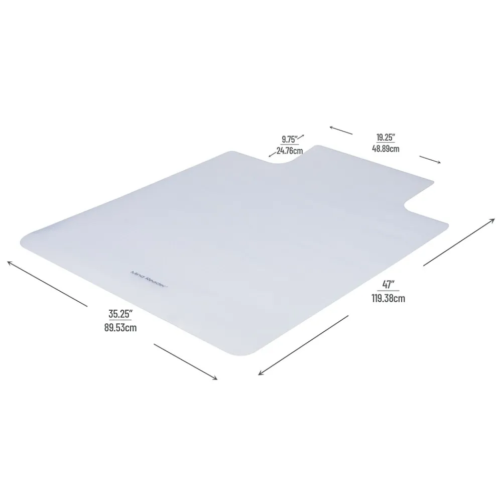 Chair Mats*Mind Reader Hard Floor Chair Mat with Lip, 35" x 47'', Clear (FLCMAT-CLR)