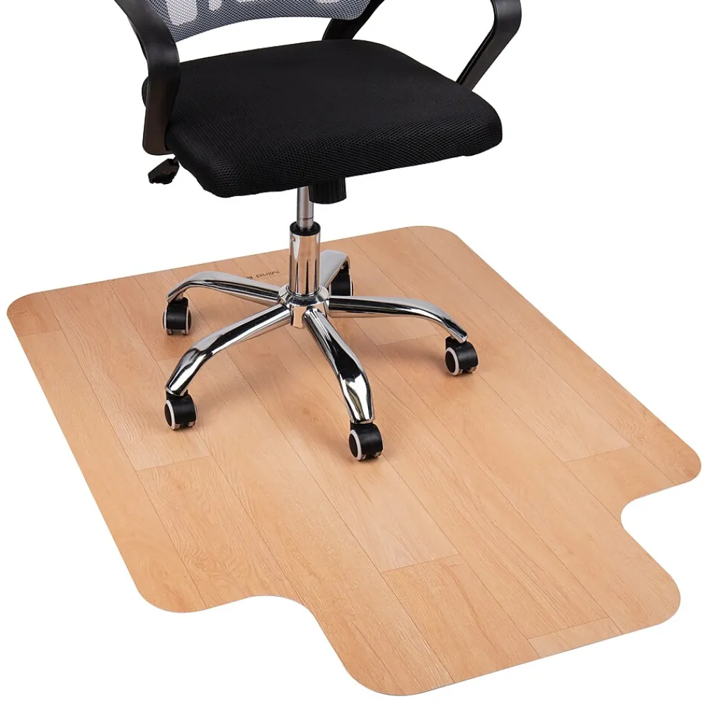 Chair Mats*Mind Reader Hard Floor Chair Mat with Lip, 36" x 48'', Brown PVC (WDOFFCMAT-BRN)