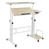 Standing Desks*Mind Reader Woodland Collection 21"W Manual Adjustable Standing Desk, White (SDROLLXL-WHT)