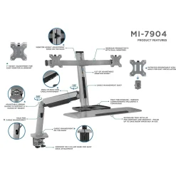 Standing Desks*Mount-It! Sit Stand Desk Mount Workstation, Dual Monitor Standing Desk Converter, Full Motion Arm, Height Adjustable (MI-7904)