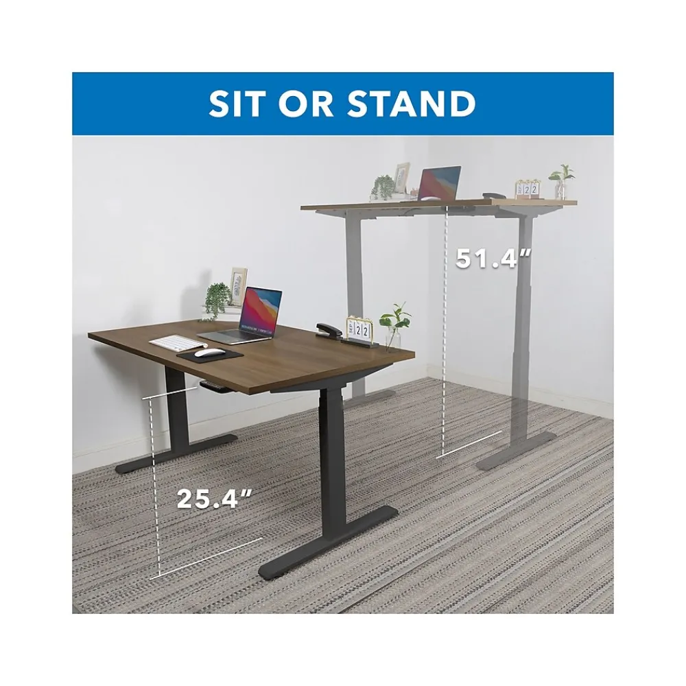 Standing Desks*Mount-It! Ultimate 55"W Electric Rectangular Adjustable Standing Desk, (MI-18080) Adrift/Black