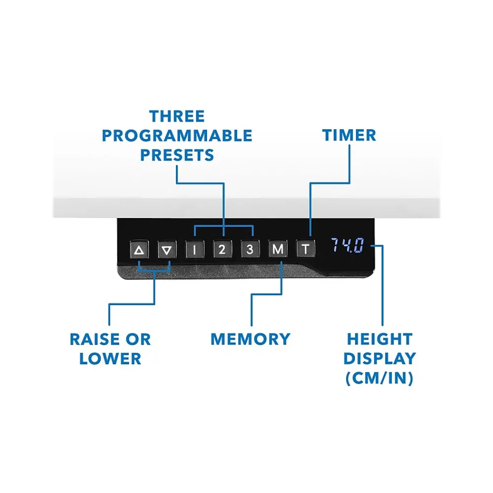 Standing Desks*Mount-It! 55"W Electric Adjustable Standing Desk, (MI-18061) White
