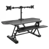 Standing Desks*Mount-It! 47"W Electric Adjustable Standing Desk Converter with Dual Monitor Mount and USB Charging Port, Black (MI-8054)
