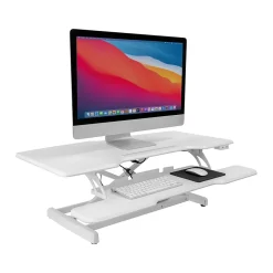 Standing Desks*Mount-It! 38"W Electric Rectangular Adjustable Standing Desk Converter, White (MI-8012)