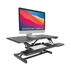 Standing Desks*Mount-It! 38"W Electric Rectangular Adjustable Standing Desk Converter, Black (MI-8010)