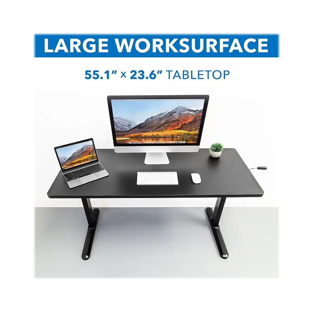 Standing Desks*Mount-It! 55"W Manual Adjustable Standing Desk, Black (MI-7981)